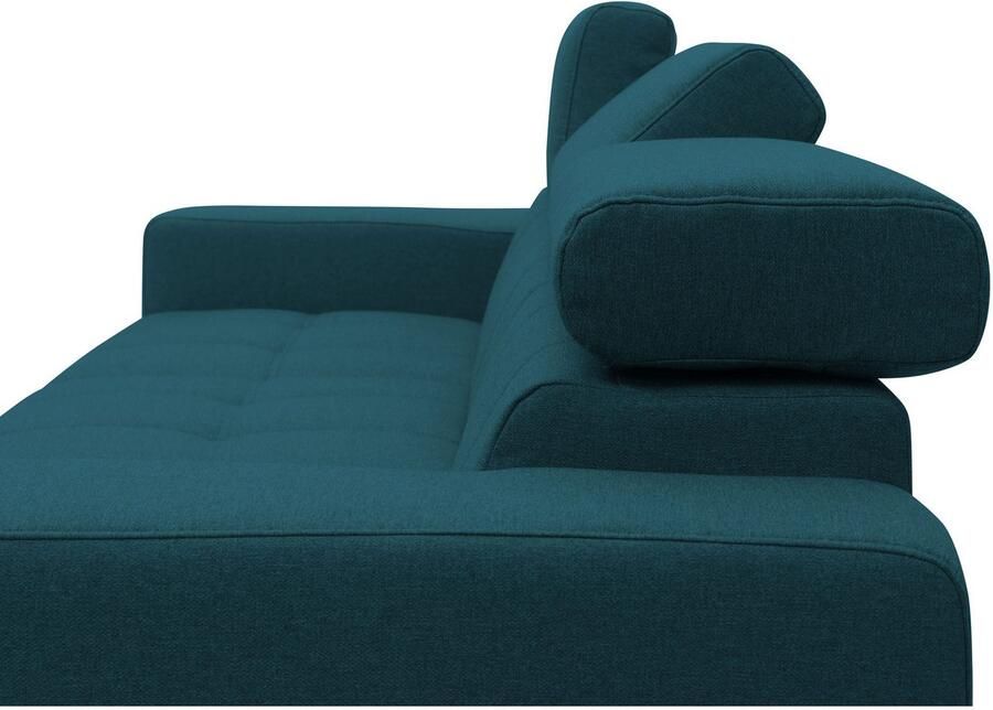 DOMO collection Hoekbank Trento L-vorm met sledevoet of enkele voet naar keuze met verstelbare hoofdsteun récamier links rechts bestelbaar - Foto 3