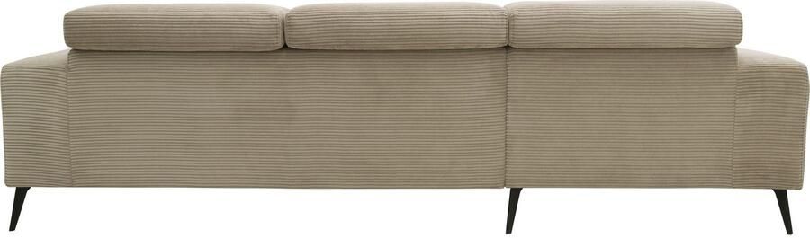 DOMO collection Hoekbank Trento L-vorm met sledevoet of enkele voet naar keuze met verstelbare hoofdsteun récamier links rechts bestelbaar - Foto 9