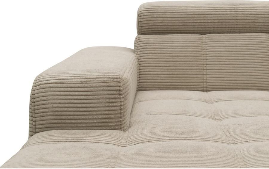 DOMO collection Hoekbank Trento L-vorm met sledevoet of enkele voet naar keuze met verstelbare hoofdsteun récamier links rechts bestelbaar - Foto 4