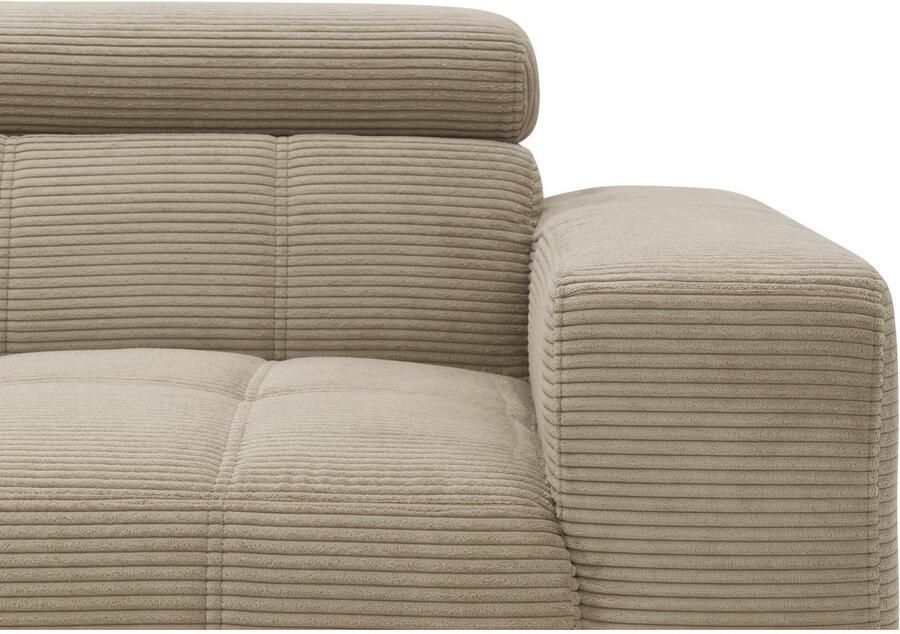 DOMO collection Hoekbank Trento L-vorm met sledevoet of enkele voet naar keuze met verstelbare hoofdsteun récamier links rechts bestelbaar - Foto 2