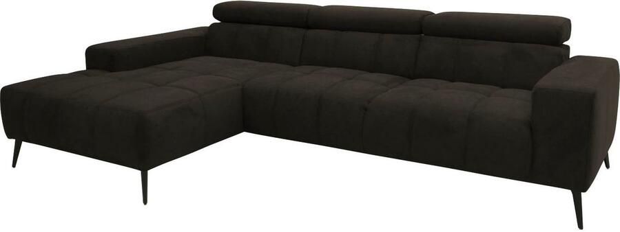 DOMO collection Hoekbank Trento L-vorm met sledevoet of enkele voet naar keuze met verstelbare hoofdsteun récamier links rechts bestelbaar - Foto 6