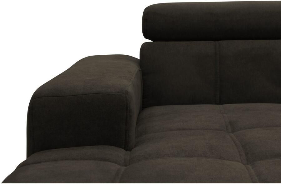 DOMO collection Hoekbank Trento L-vorm met sledevoet of enkele voet naar keuze met verstelbare hoofdsteun récamier links rechts bestelbaar - Foto 4