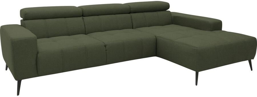 DOMO collection Hoekbank Trento L-vorm met sledevoet of enkele voet naar keuze met verstelbare hoofdsteun récamier links rechts bestelbaar - Foto 12