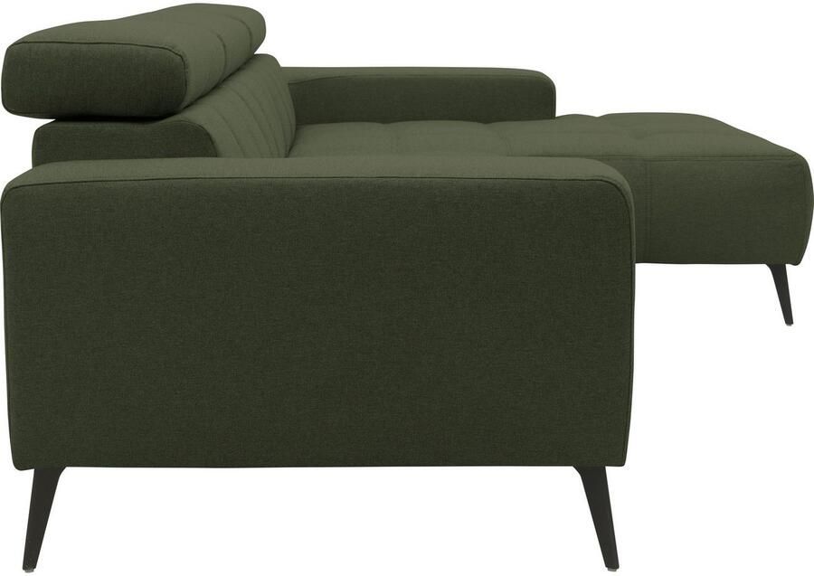 DOMO collection Hoekbank Trento L-vorm met sledevoet of enkele voet naar keuze met verstelbare hoofdsteun récamier links rechts bestelbaar - Foto 4