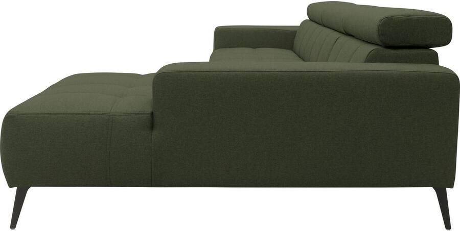 DOMO collection Hoekbank Trento L-vorm met sledevoet of enkele voet naar keuze met verstelbare hoofdsteun récamier links rechts bestelbaar - Foto 9