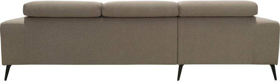 DOMO collection Hoekbank Trento L-vorm met sledevoet of enkele voet naar keuze met verstelbare hoofdsteun récamier links rechts bestelbaar - Foto 9