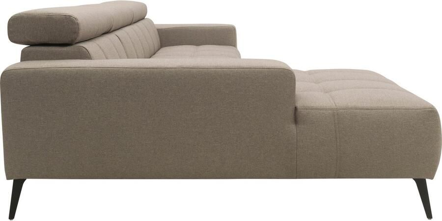 DOMO collection Hoekbank Trento L-vorm met sledevoet of enkele voet naar keuze met verstelbare hoofdsteun récamier links rechts bestelbaar - Foto 6