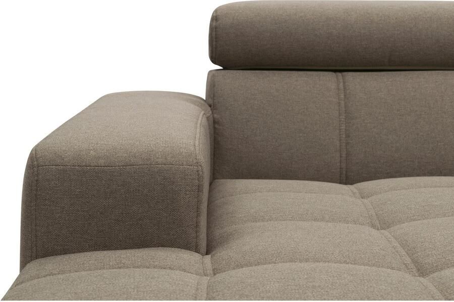 DOMO collection Hoekbank Trento L-vorm met sledevoet of enkele voet naar keuze met verstelbare hoofdsteun récamier links rechts bestelbaar - Foto 5