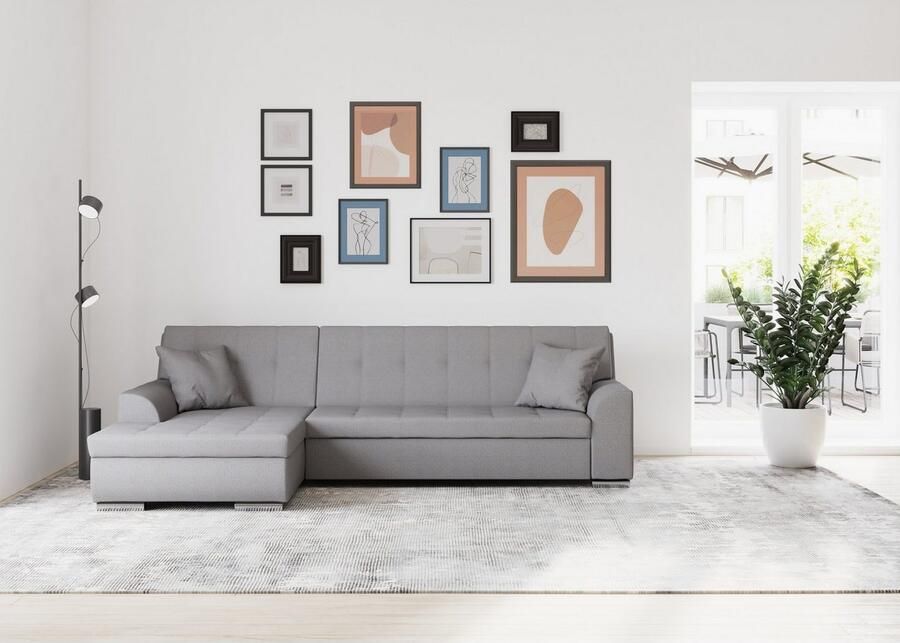 DOMO collection Hoekbank Treviso veel bekledingen ook in cord L-vorm B D H: 267 80 83 cm - Foto 2