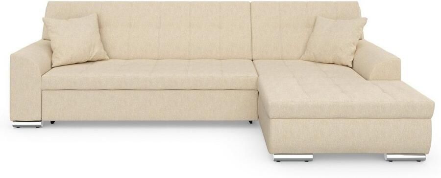 DOMO collection Hoekbank Treviso veel bekledingen ook in cord L-vorm B D H: 267 80 83 cm optioneel met slaapbank functie incl. sierkussens hoogwaardig doorgestikt patroon - Foto 5