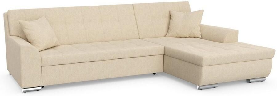 DOMO collection Hoekbank Treviso veel bekledingen ook in cord L-vorm B D H: 267 80 83 cm optioneel met slaapbank functie incl. sierkussens hoogwaardig doorgestikt patroon - Foto 8