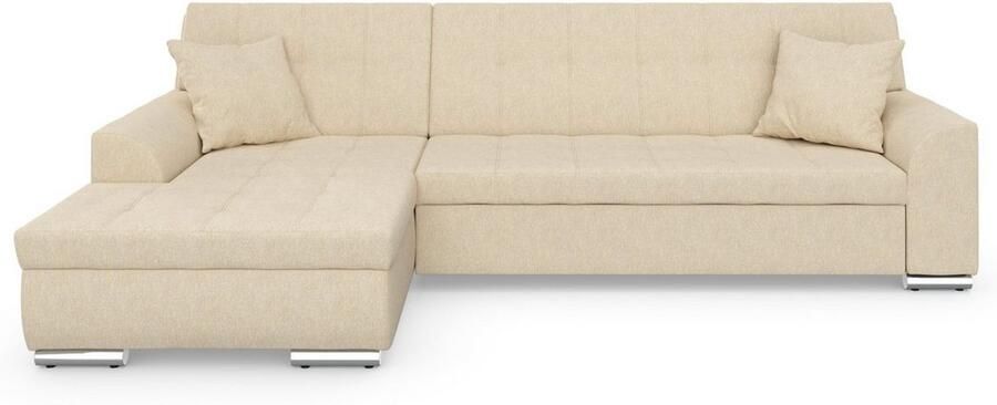 DOMO collection Hoekbank Treviso veel bekledingen ook in cord L-vorm B D H: 267 80 83 cm optioneel met slaapbank functie incl. sierkussens hoogwaardig doorgestikt patroon - Foto 5