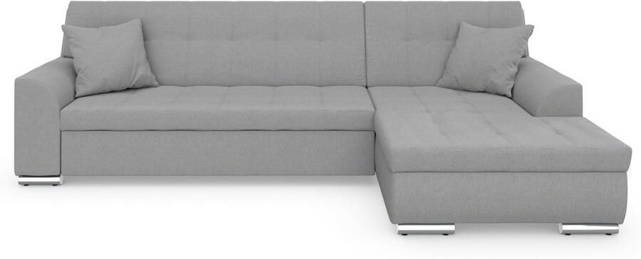 DOMO collection Hoekbank Treviso veel bekledingen ook in cord L-vorm B D H: 267 80 83 cm optioneel met slaapbank functie incl. sierkussens hoogwaardig doorgestikt patroon - Foto 6