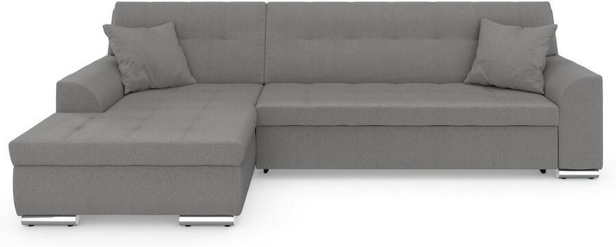 DOMO collection Hoekbank Treviso veel bekledingen ook in cord L-vorm B D H: 267 80 83 cm optioneel met slaapbank functie incl. sierkussens hoogwaardig doorgestikt patroon - Foto 4