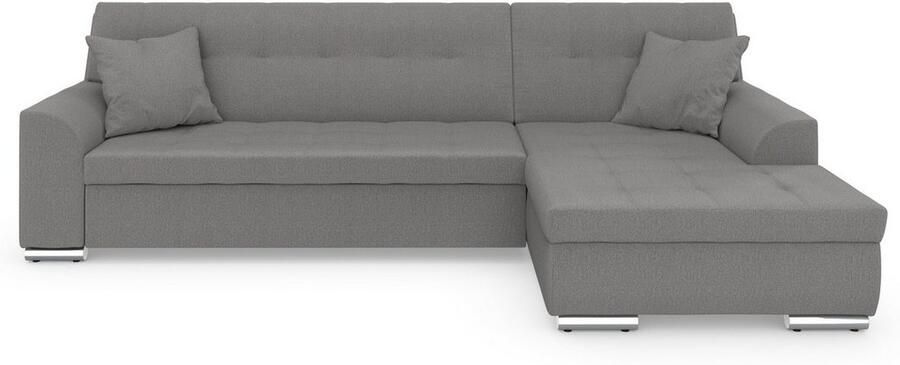 DOMO collection Hoekbank Treviso veel bekledingen ook in cord L-vorm B D H: 267 80 83 cm optioneel met slaapbank functie incl. sierkussens hoogwaardig doorgestikt patroon - Foto 5