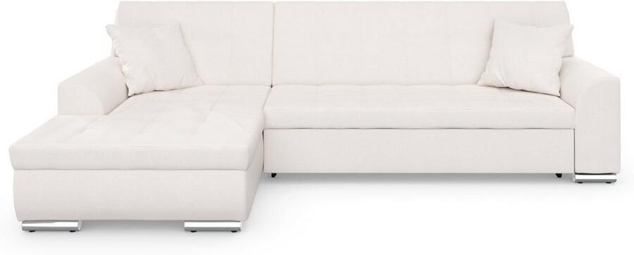 DOMO collection Hoekbank Treviso veel bekledingen ook in cord L-vorm B D H: 267 80 83 cm optioneel met slaapbank functie incl. sierkussens hoogwaardig doorgestikt patroon - Foto 5