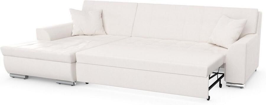 DOMO collection Hoekbank Treviso veel bekledingen ook in cord L-vorm B D H: 267 80 83 cm optioneel met slaapbank functie incl. sierkussens hoogwaardig doorgestikt patroon - Foto 6