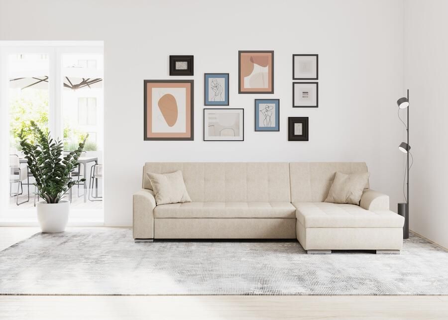 DOMO collection Hoekbank Treviso veel bekledingen ook in cord L-vorm B D H: 267 80 83 cm - Foto 3