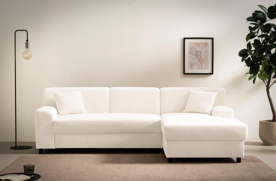 DOMO collection Hoekbank Turah 2 L-Vorm Corduroy of Luxe-Microvezel comfortabele binnenvering - Foto 12