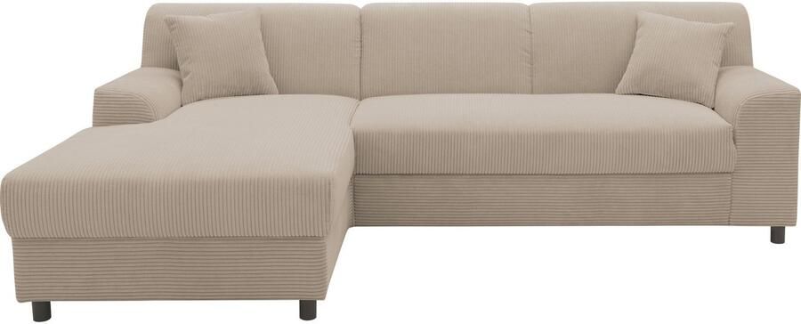 INOSIGN Hoekbank Turah 2 L-vorm in Cord en waterafstotende microvezel Vering B D H: 241 146 79 cm incl. sierkussen optioneel met bedfunctie - Foto 10