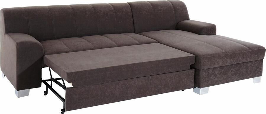 DOMO collection Hoekbank Turah incl. sierkussens modern doorgestikt ook in leer naar keuze met slaapfunctie bedbank bxdxh: 239x152x75 cm l-model - Foto 7