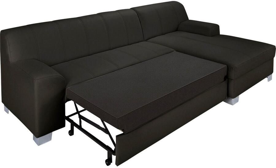 DOMO collection Hoekbank Turah incl. sierkussens modern doorgestikt ook in leer naar keuze met slaapfunctie bedbank bxdxh: 239x152x75 cm l-model - Foto 5