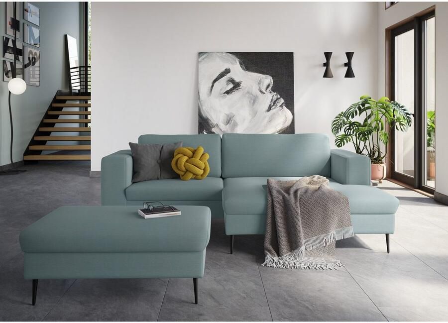 DOMO collection Hoekbank Modica compact en elegant breedte 244 L-vorm moderne uitstraling met extra brede chaise longue ook in corduroy - Foto 2