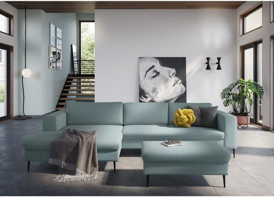 DOMO collection Hoekbank Modica tijdloos en elegant L-vorm moderne uitstraling met extra brede chaise longue ook in corduroy - Foto 2