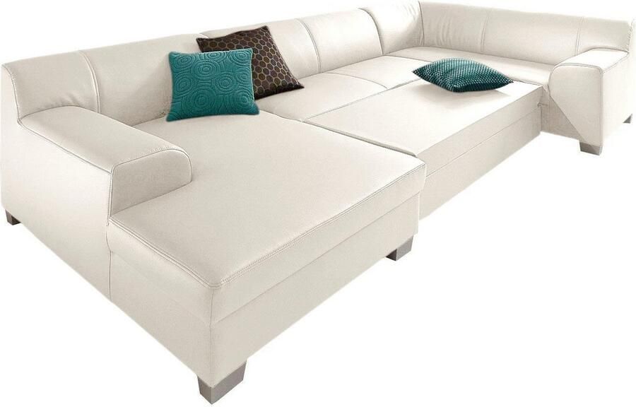 DOMO collection Zithoek Amando U-vorm naar keuze met bedfunctie stevig zitcomfort vrij in de ruimte te plaatsen