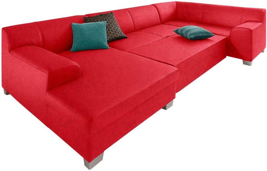 DOMO collection Zithoek Amando U-vorm naar keuze met bedfunctie stevig zitcomfort vrij in de ruimte te plaatsen