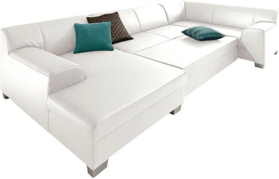 DOMO collection Zithoek Amando U-vorm naar keuze met bedfunctie stevig zitcomfort vrij in de ruimte te plaatsen