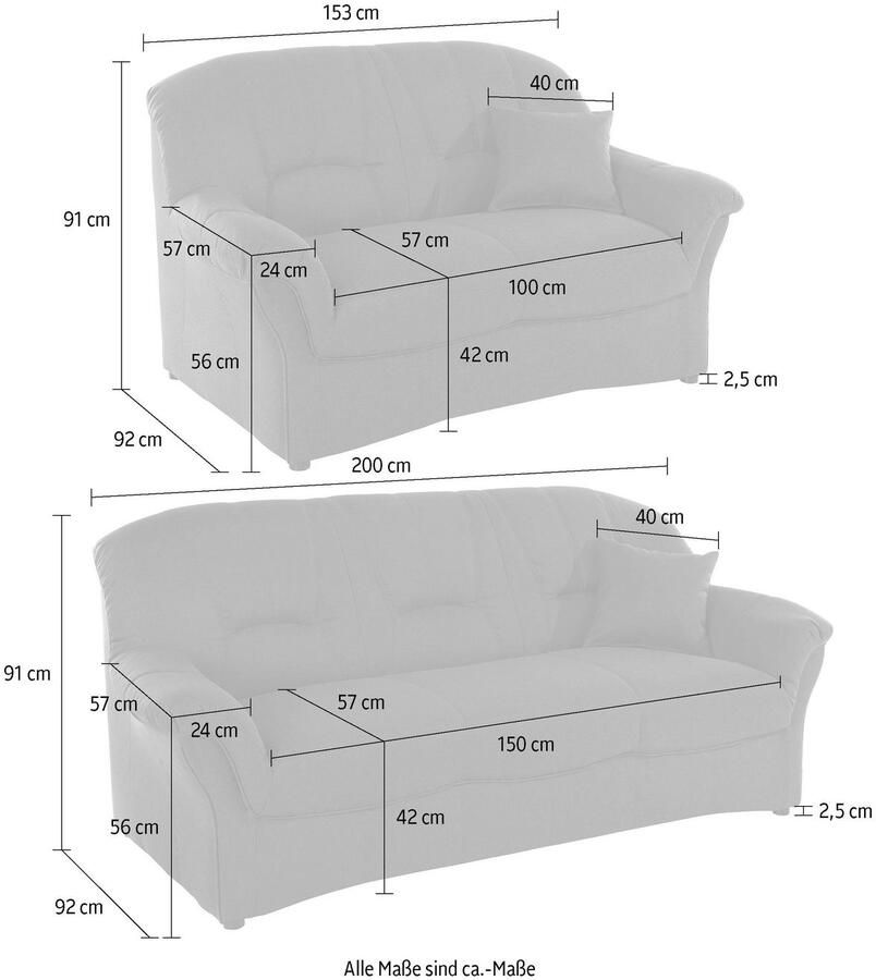 DOMO collection Zithoek Bahia tijdloos & elegant bank comfortabel (set 2-delig 2-delig)