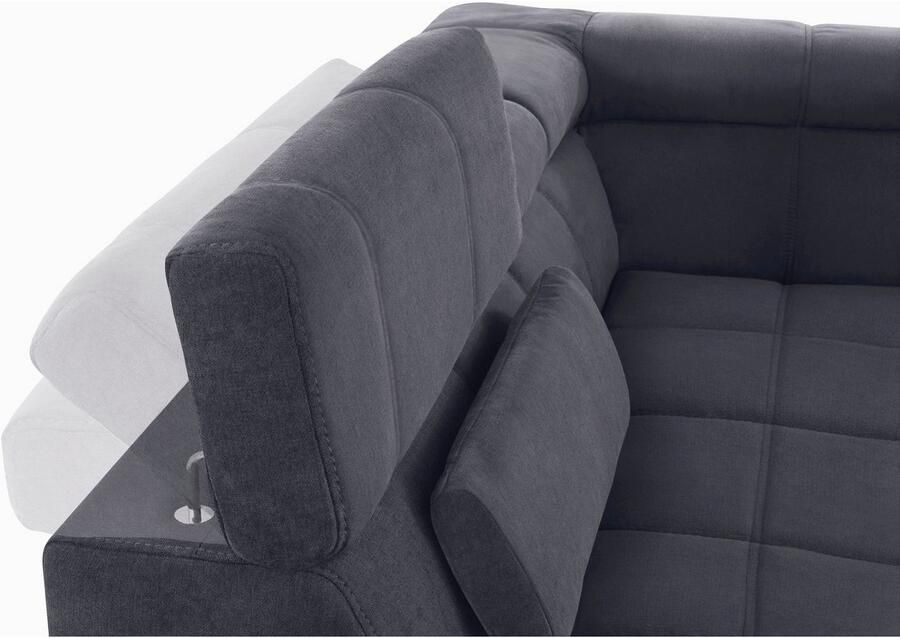 DOMO collection Zithoek Brandon keuze met zitdiepteverstelling inclusief lendensteun met hoofdsteunverstelling optionele zitdiepteverstelling u-vorm