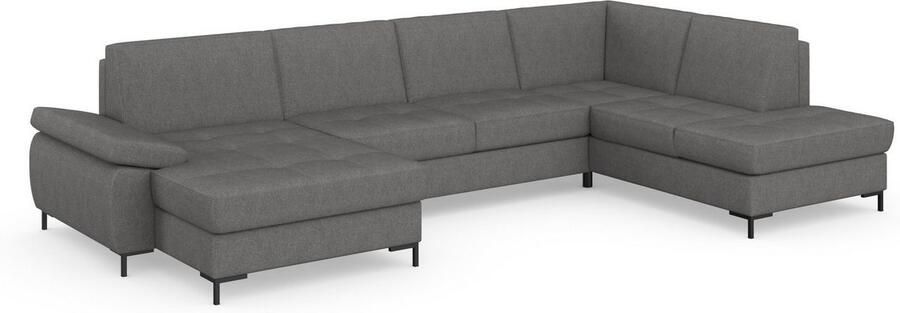 DOMO collection Zithoek Capelo comfortabel duidelijke lijnen kenmerken dit ontwerp U-Vorm met verstelbare armleuningen naar keuze met slaapfunctie binnenvering - Foto 11