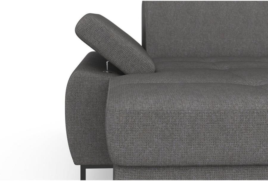 DOMO collection Zithoek Capelo comfortabel duidelijke lijnen kenmerken dit ontwerp U-Vorm met verstelbare armleuningen naar keuze met slaapfunctie binnenvering - Foto 4