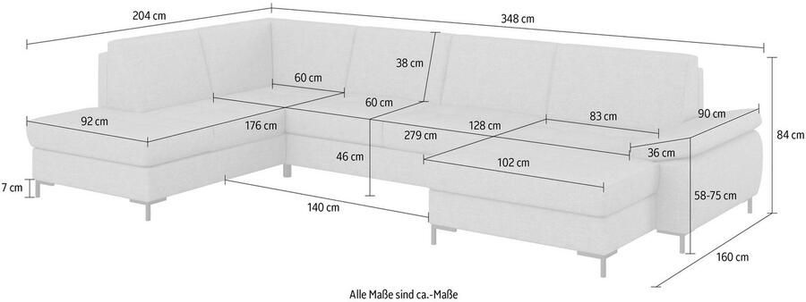 DOMO collection Zithoek Capelo comfortabel duidelijke lijnen kenmerken dit ontwerp U-Vorm met verstelbare armleuningen naar keuze met slaapfunctie binnenvering - Foto 16