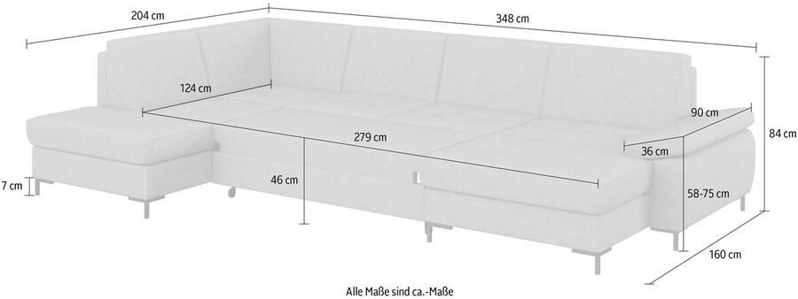 DOMO collection Zithoek Capelo comfortabel duidelijke lijnen kenmerken dit ontwerp U-Vorm met verstelbare armleuningen naar keuze met slaapfunctie binnenvering - Foto 16