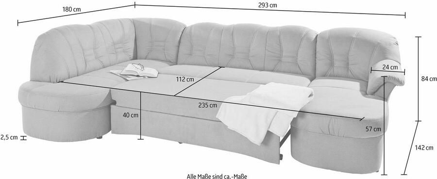 DOMO collection Zithoek Elva tijdloze vormentaal elegante rugstikking U-Vorm - Foto 3