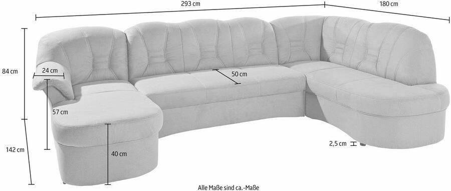 DOMO collection Zithoek Elva tijdloze vormentaal elegante rugstikking U-Vorm - Foto 2