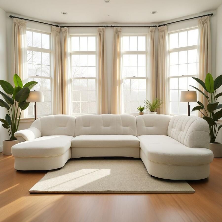 DOMO collection Zithoek Flores ook in leren bekleding B D H: 293 180 86 cm U-vorm (3 stuks)