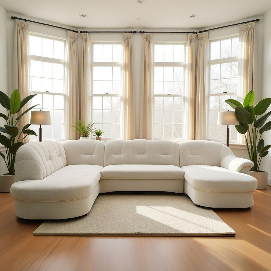 DOMO collection Zithoek Flores ook in leren bekleding B D H: 293 180 86 cm U-vorm (3 stuks)