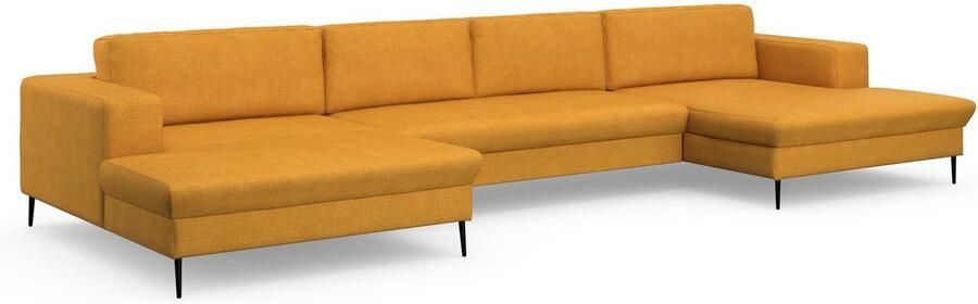 DOMO collection Zithoek Modica U-vorm XXL in een moderne look met 2 royale récamiers ook in cord - Foto 5