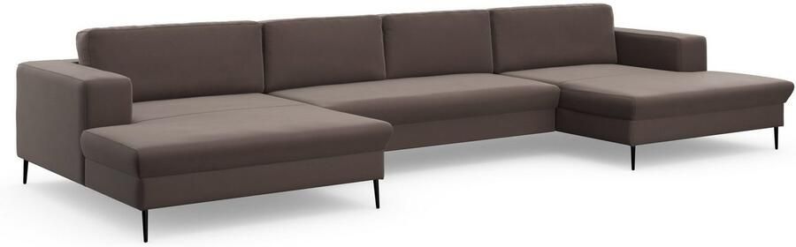 DOMO collection Zithoek Modica U-vorm XXL in een moderne look met 2 royale récamiers ook in cord - Foto 4
