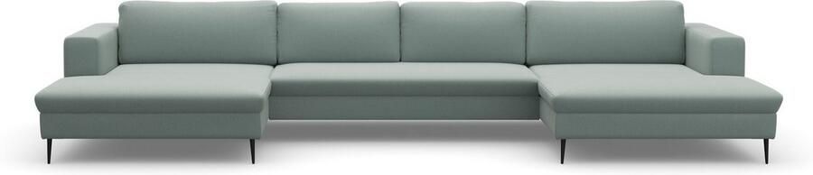 DOMO collection Zithoek Modica U-vorm actueel kubistisch design met 2 chaise longues veel ruimte