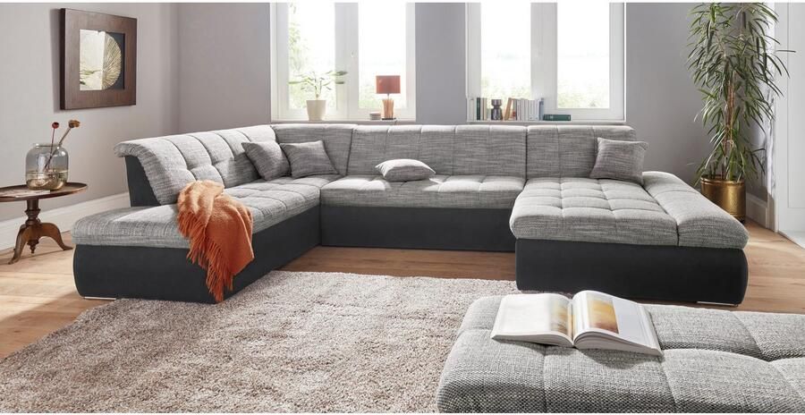 DOMO collection Zithoek Moric Luxus incl. sierkussen U-vorm tot 140 kg per zitplaats belastbaar XXL B D H: 353 216 80 cm - Foto 3