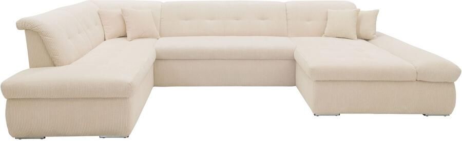 DOMO collection Zithoek Moric U-vorm ook in cord in xxl-formaat naar keuze met slaapfunctie en verstelbare armleuning - Foto 5