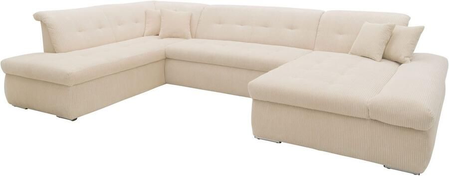 DOMO collection Zithoek Moric U-vorm ook in cord in xxl-formaat naar keuze met slaapfunctie en verstelbare armleuning - Foto 2