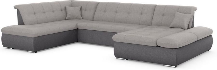 DOMO collection Zithoek Moric U-vorm ook in cord in xxl-formaat naar keuze met slaapfunctie en verstelbare armleuning - Foto 8