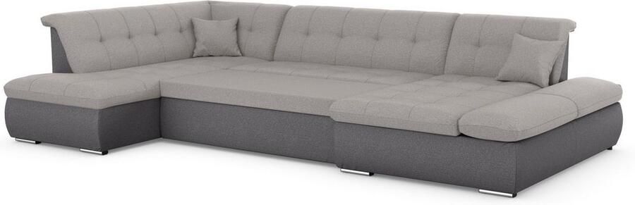 DOMO collection Zithoek Moric U-vorm ook in cord in xxl-formaat naar keuze met slaapfunctie en verstelbare armleuning - Foto 9