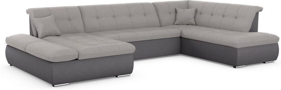 DOMO collection Zithoek Moric U-vorm ook in cord in xxl-formaat naar keuze met slaapfunctie en verstelbare armleuning - Foto 7